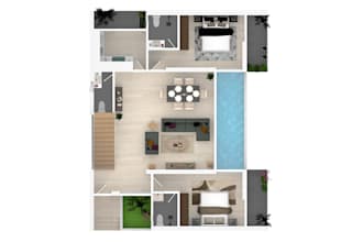 create 2d color floor plan