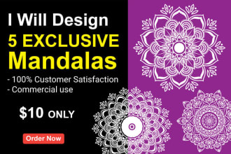 design 5 exclusive mandalas for your adult coloring book
