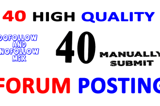 submit 40 forum posting  backlinks on any forum