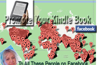 share and PROMOTE your Kindle Book eBook on Facebook to over 4,300 Real People 3 times/3 weeks for Best Results