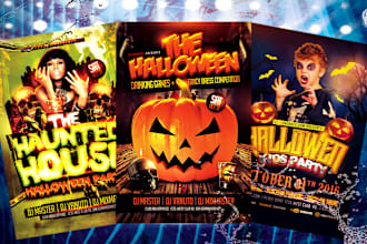 design killer halloween flyer