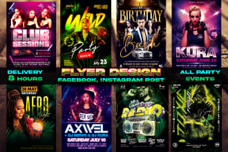 make music,club, dj, birthday, club, event, party flyers and posters