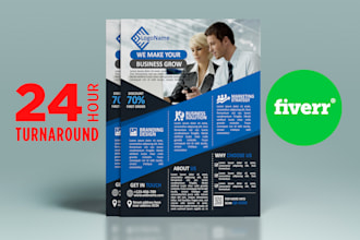 design a unique modern flyer business flyer within 24 hours