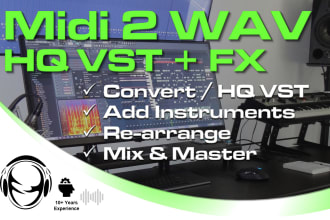 convert your midi into a melodic audio file
