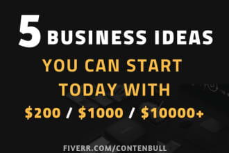 provide 5 unique and innovative business ideas, startup idea