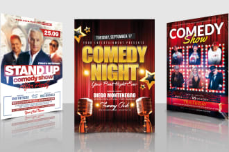 do comedy night, karaoke, dj, club, party, event flyer design