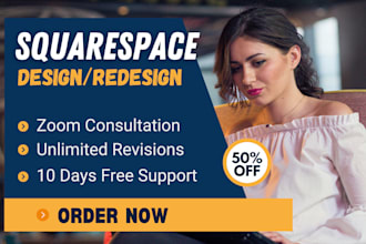 build, design, redesign, develop, update, clone or customize squarespace website