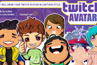 draw a twitch avatar cartoon for you