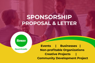 write sponsorship proposal or sponsorship letter