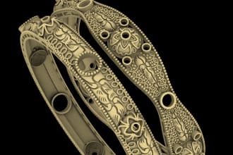 provide 10 ready to print stl files jewellery bangles model