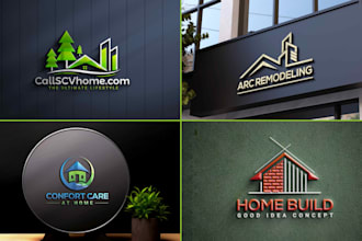 do unique modern real estate construction renovation logo