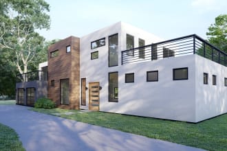 design and render exterior in realistic 4k quality
