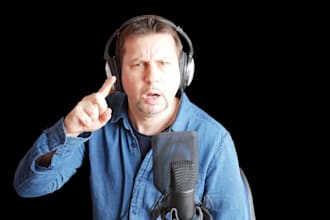 create a quirky british voice over