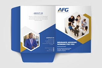 design profession presentation folder, pocket folder, or document folder in 24hr