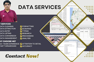 do data labeling, cleaning, formatting, extraction, listing, search, annotation