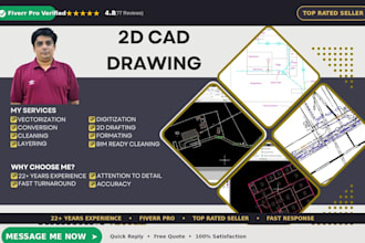 convert 2d architectural floor plan PDF, scan, or sketch to precise dwg drawing