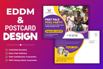 do postcard design or direct mail eddm postcard in 24 hours