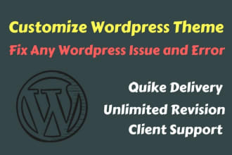 fix wordpress errors issues and customize wordpress theme