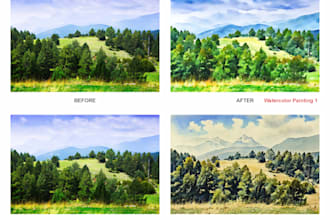 turn your landscape photo into a watercolor painting