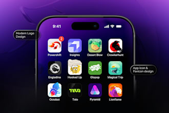 do modern premium attractive logo and app icon design