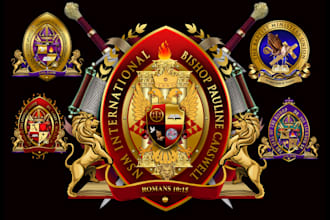 create HD church seal logo or coat of arm crest