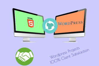 convert PSD, HTML to wordpress website