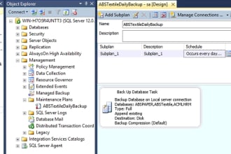 schedule your ms sql server database backup and restore