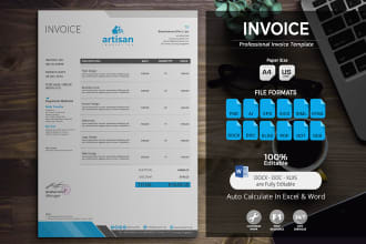 design the professional invoices