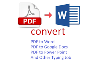 convert pdf to word, pdf to excel or data entry in 24 hours