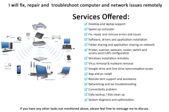 fix, repair, troubleshoot, computer, laptop and network