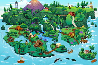 create city, event, tourist, and fantasy map illustration