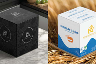 do elegant product packaging design, label, mailer box, bag, pouch design