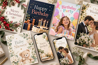 design a christmas card, greeting card, or invitation card