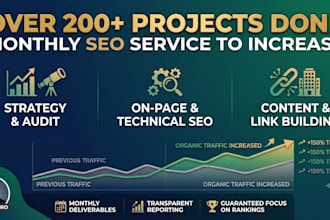 do monthly SEO service to increase organic traffic and ranking