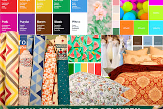 create trendy pattern, textile print solution