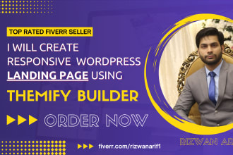 create wordpress landing page using themify ultra