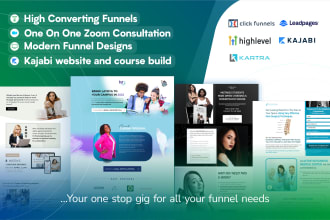 design sales funnel pages in clickfunnels, kajabi website expert