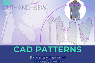 create cad patterns for any type of garment