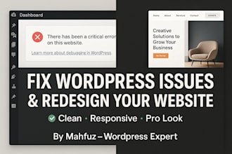 fix wordpress issues and redesign wordpress website