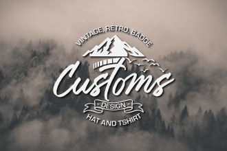 design vintage, retro, badge, hat and tshirt logo