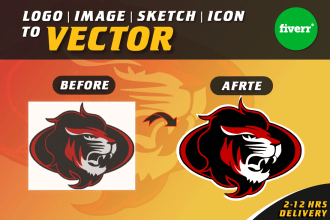 vectorize logo, image in adobe illustrator in 2 hrs