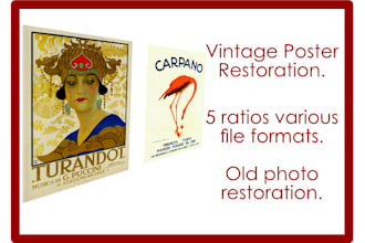digitally restore a vintage poster or photo for you