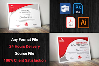 do a modern  certificate and postcard