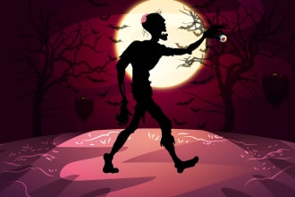 draw halloween illustration for you