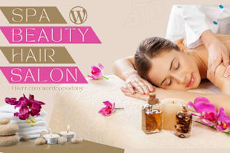 create a spa website, beauty salon, hair extension with wordpress