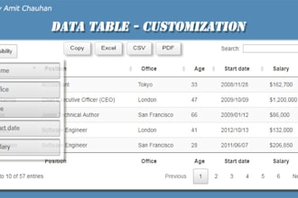 fixed datatable and add ajax server side and customize