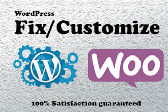 fix, design or customize woocommerce website