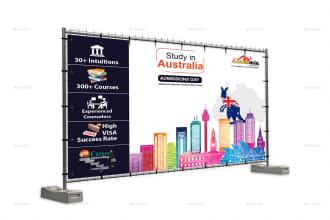 create a stand banner, festoon, brochure, leaflet, billboard