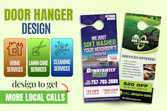 do door hanger design for construction, painting, cleaning, lawncare businesses