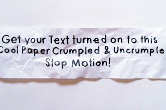 paper Crumpled and Uncrumple Stop Motion your Text